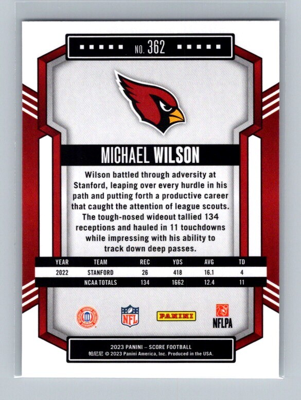 2023 Score Football #362 Michael Wilson Rookie Card RC | eBay