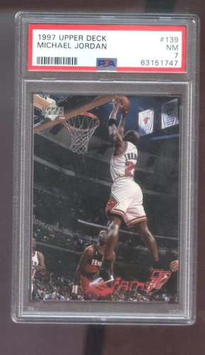 1997-98 Upper Deck #139 Michael Jordan Jams PSA 7 Graded Basketball Card NBA 97