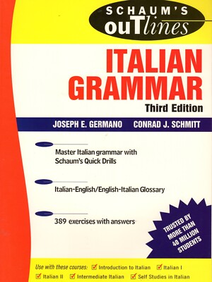 Schaum's Outline of Italian Grammar, Third Edition  (BRAND NEW)