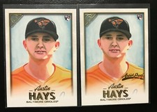 (2) AUSTIN HAYS 2018 Topps Gallery Artists Proof and Base #99 