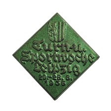 1936 Leipzig Gymnastics and Sports Week Tinnie - Green
