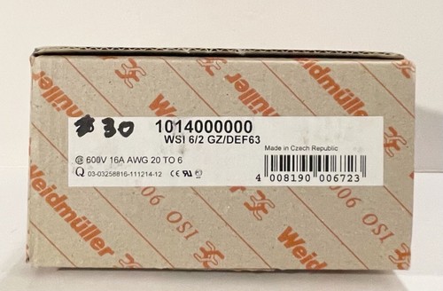 Weidmuller 1014000000 WSI 6/2 Fused DIN Rail Terminal 600V 16A BOX OF 30 - Picture 4 of 5