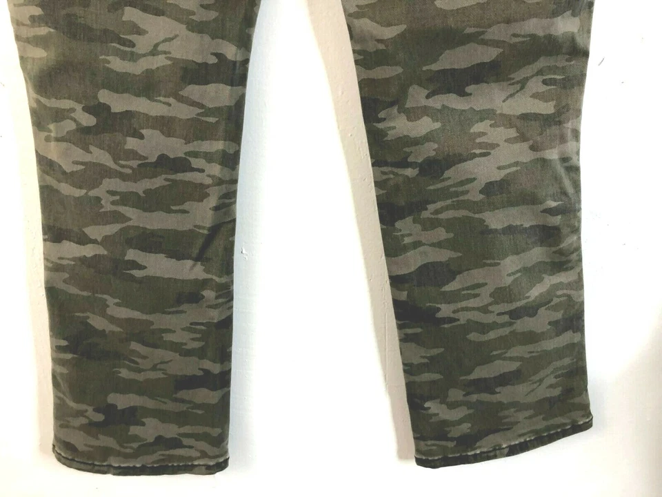 Anthropologie Jeans Size 25 Camo Green Gray High Waisted Ankle Pants Pockets - Image 3 of 4