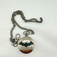 DC Comics Batman Pocket Watch Silver Tone and Illustrated Face