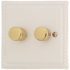 G&H Monarch Roped Matt White MW2-PB Light Switches, Plug Sockets, Dimmer, Toggle