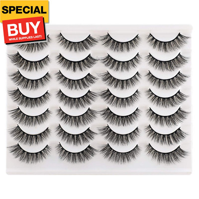 Lashes False Eyelashes Cat Eyes Wispy Natural Faux Mink Lashes 14 Pairs Pack Lig