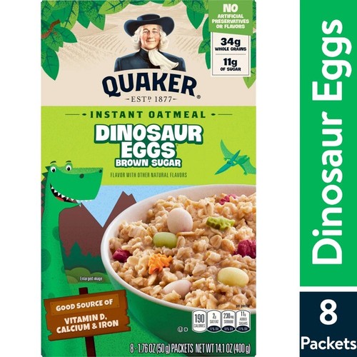(4 pack) Quaker Instant Oatmeal, Dinosaur Eggs & Brown Sugar, 1.76 oz - Picture 2 of 5