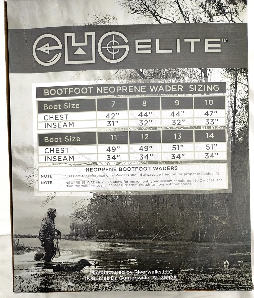 Size 13 EHG Elite Mossy Oak Shadow Grass Habitat Neoprene Waders NEW IN BOX - Image 2 of 4