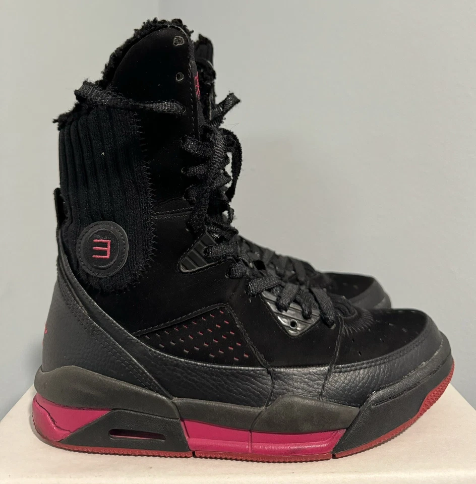 Nike Jordan Flight 9 Six Inch 414561-001 Talla 4Y Negro Rosa Foto 3 de 4