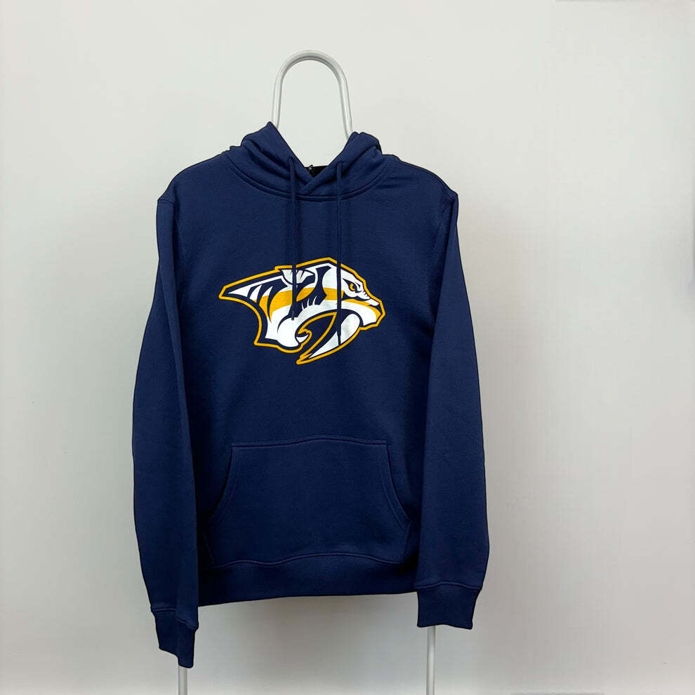 Fanatics NHL Nashville Predators Graphic Logo Primary Hoodie Navy Blue M