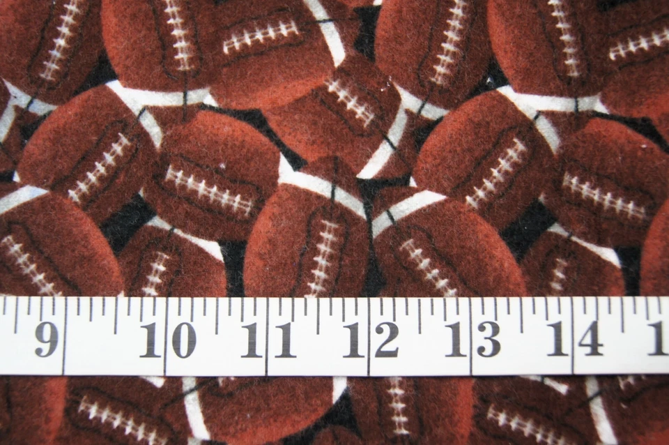 1/2 Yard Footballs Flannel Fabric 22" X 44" - Image 3 of 3