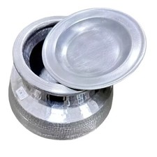 Aluminium Ancient Indian Curry, Rice,Veg Cooking Vessel Deig Degchi Pot With Lid