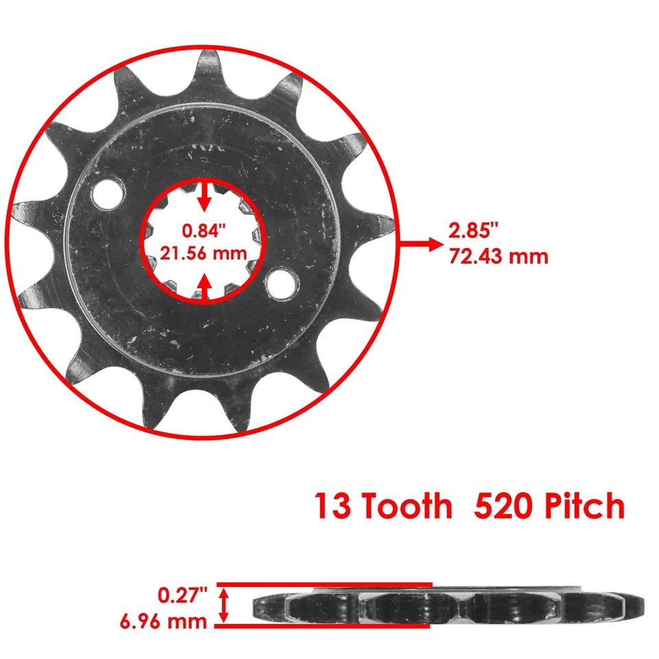 Kit de cadena de transmisión y piñón de junta tórica dorada para Honda XR250R 1996-2004 Foto 3 de 4