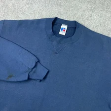VTG Russell Athletic Sweatshirt Mens XL Blue Crewneck Sweater Blank Pullover USA