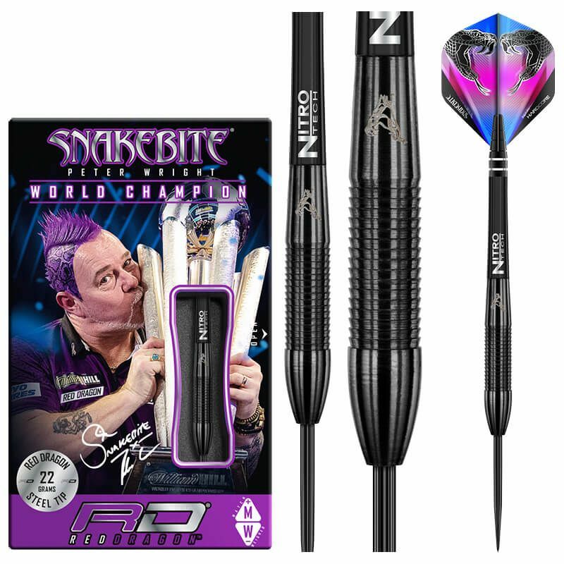 22 GRAM PETER WRIGHT RED DRAGON SNAKEBITE 3 BLACK 90% TUNGSTEN