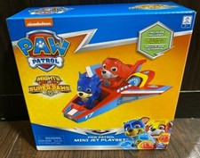 Paw Patrol Mini Jet Playset Mighty Super Paws 2 Pups Included Marshall  Chase