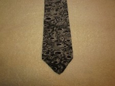 John Henry Men's Tie - Lunar surface print - Made in USA- Silk Crepe