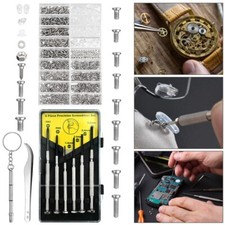 1000 Eyeglass Screws Nut Nose Pads Screwdriver Watch Sunglasses Repair Tool Kit