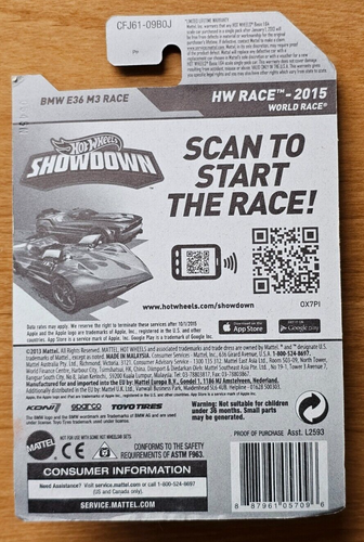 CFJ61-09B0J HOTWHEELS E36 BMW M3 RACE 2013 HW RACE BLACK 146/250 - Picture 2 of 2