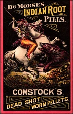 Dr. Morse's Indian Root Pills Wild West Trade Card c1880