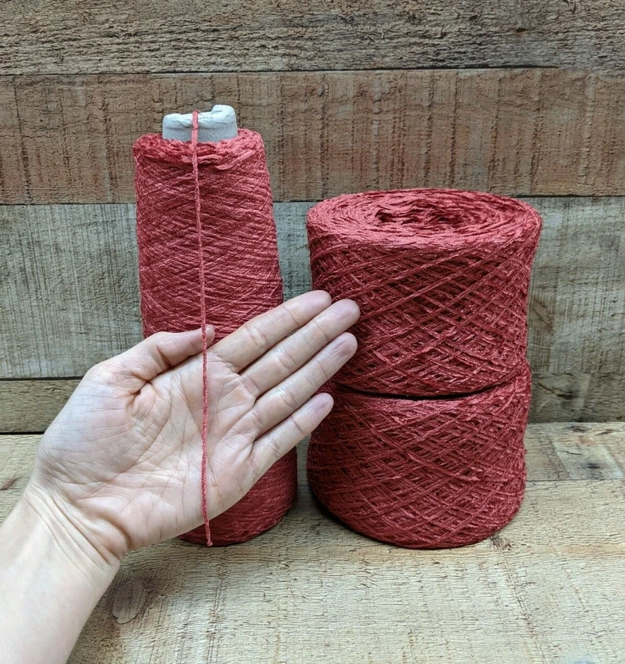 Lot FLAME 100% RAYON Chenille Yarn Total Wt 2 lbs 2010 YPP *Save w/combined ship - Image 2 of 4