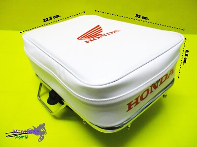 Fit HONDA C50 C100 REAR RACK CARRIER + WHITE TOOL BAG POUCH [mi3826] | eBay
