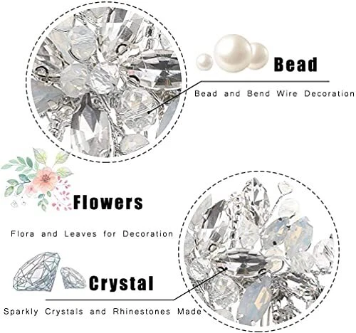 Peine para el cabello de boda peines plateados ópalo vintage pinzas para el cabello nupcial accesorios... Foto 3 de 4