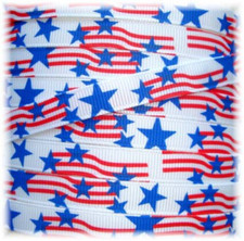 3/8 PATRIOTIC RED WHITE ROYAL STAR STARS STRIPES GROSGRAIN RIBBON 5 YARDS