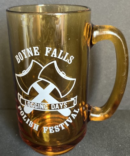 Boyne Falls Logging Days Polish Festival Amber Glass Stein
