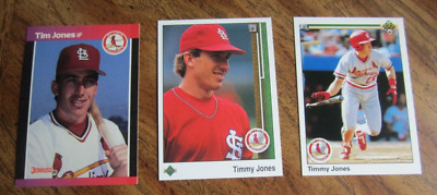 Tim Jones Lot of 3 DIFFERENT Trading Cards MLB Baseball St. Louis Cardinals
