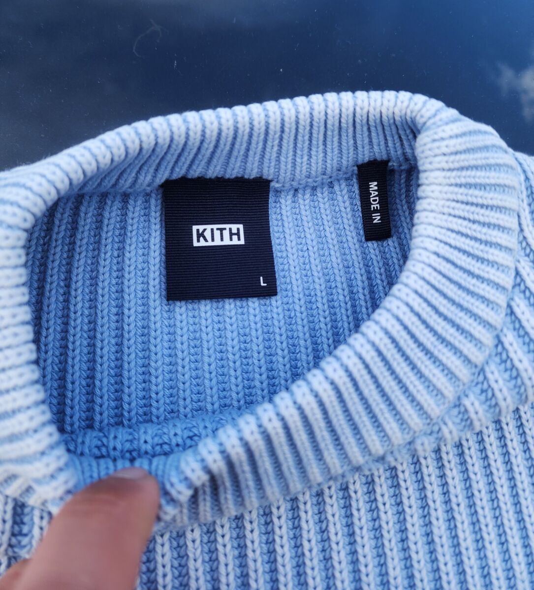 Kith Garment Dyed Meyer Knit Crewneck in Woven Colorway Kith Garment Dyed Meyer Knit Crewneck in Woven Colorway
