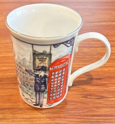 Sadler Piccadilly Double Decker Bus Red Phone Booth Queen s Head Bobby  Mug Cup