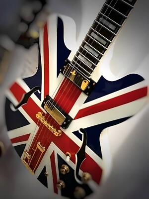 Union Jack Guitar A3 Print Poster Wall Art Home Decor Gift Present Xmas