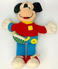 Mattel Disney Mickey Mouse Teach Me Stuffed Plush Learning Toy 14  Vintage 1992