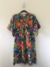 Vtg 60 s At Home Wear by Van Raalte Quilted Floral Zip Mumu Housecoat Small