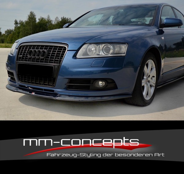 Cup Spoilerlippe Schwarz FüR Audi A6 4F C6 S-Line S6 Frontspoiler Schwert Lippe-image