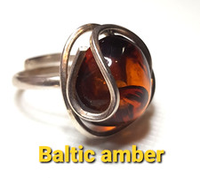 ANELLO VERO CON L'AMBRA BALTICA