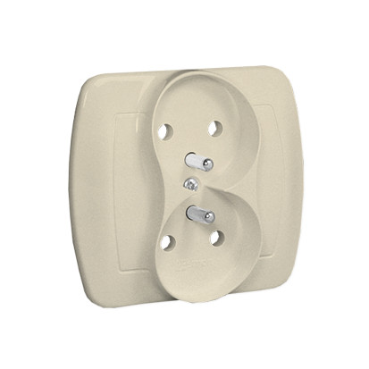 AKORD Beige 2x Outlet with Screw Terminals 16A 250V