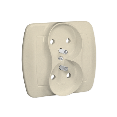 AKORD Beige 2x Outlet with Screw Terminals 16A 250V