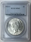 1924-S Peace Silver Dollar PCGS MS62 Key Date