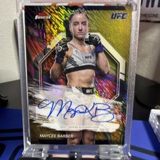 2024 Topps Finest UFC Gold Shimmer Refractor Maycee Barber Autograph #FA-MEB /39