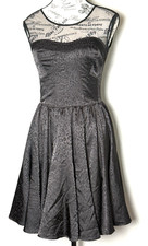 NWT GUESS Sleeveless Black Mesh Leopard Mini Dress Holiday Party Glam Sz 2