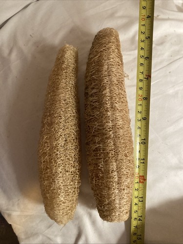 2 Pcs Natural Loofah Sponges Organic Luffa Bath Shower Sponge Exfoliating Body