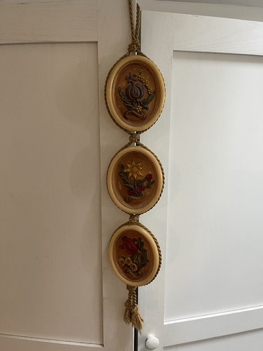Vintage Triangular Wax ovals To Hang Total Length 60 Cm