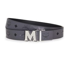 MCM Claus Visetos Monogram Reversible Gray Leather Belt - 1 Size - New With Tags