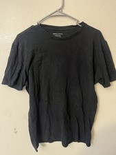 Men  s Banana Republic Fitted Crew Solid Crew Neck T-Shirt Size Medium Black