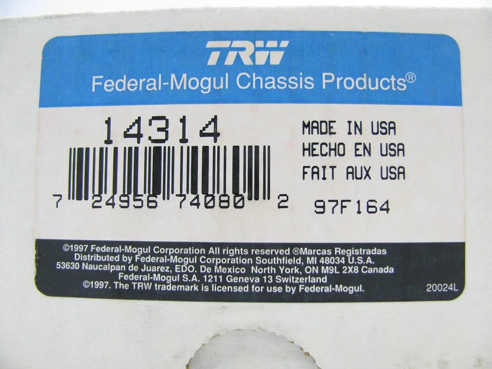 TRW 14314 FRONT Upper Suspension Strut Mount - 1993-95 Mazda 626 - Image 4 of 4