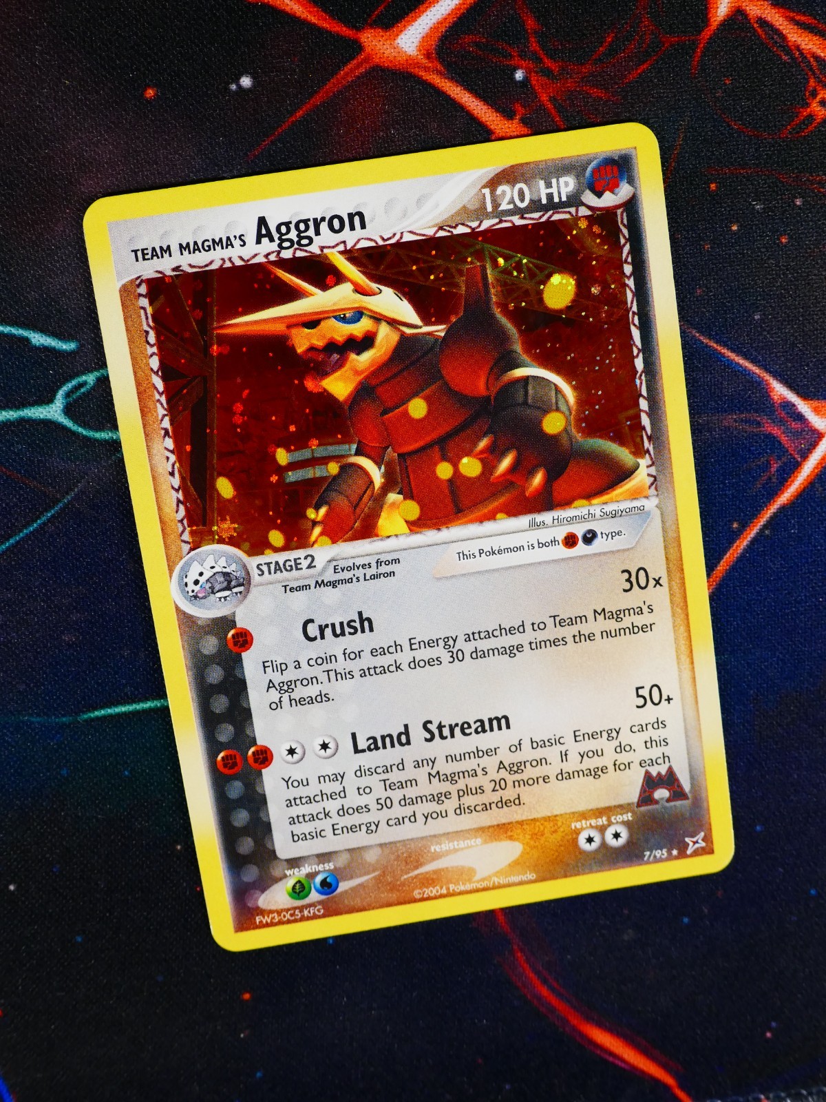 MP Pokemon TEAM MAGMA'S AGGRON Card EX MAGMA VS AQUA Set #7/95 Holo Rare Foil#2