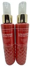 Bath  Body Works Strawberry Pound Cake Diamond Shimmer Mist 4.9 oz x2