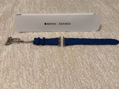 Hermes Kilim Deployment Buckle Stainless Steel Bleu De Paris Watch Band- 45/46mm